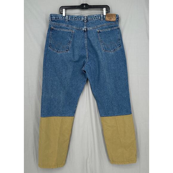 Vintage Wrangler Jeans Mens 40x30 Double Knee Hunting Brush Guard Canvas Gorp - Picture 3 of 9